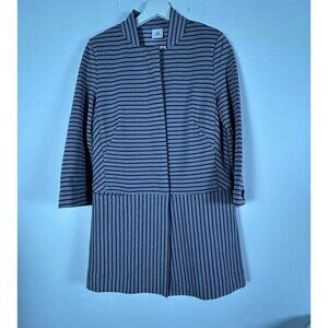 Cabi Womens Navy White Striped Button Front Long-Sleeve Jacket Small Style 5474